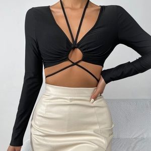 SHEIN Cropped Love sleeve with Tie